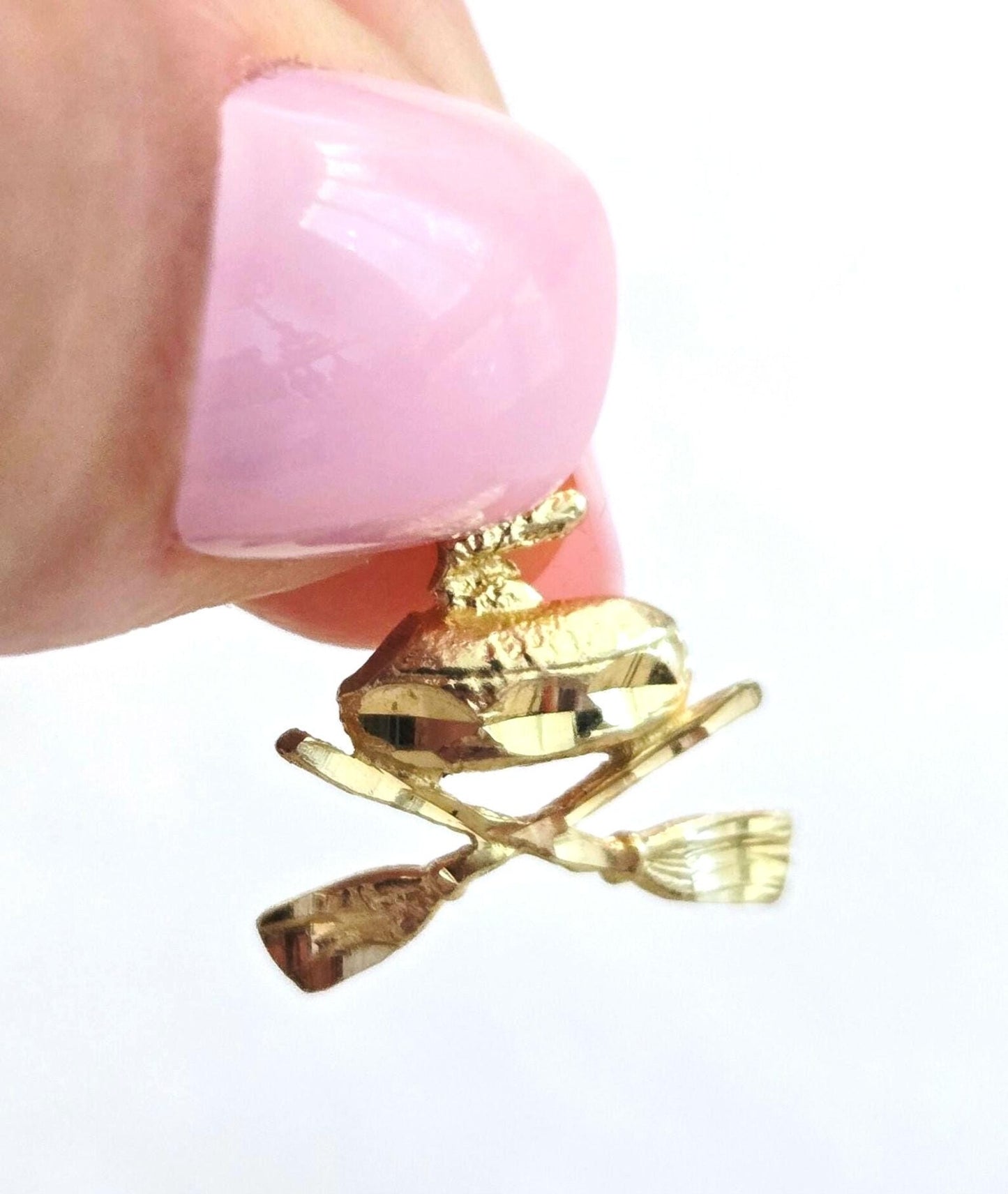 Vintage 10K Gold Curling Charm Pendant - Winter Sports Jewelry