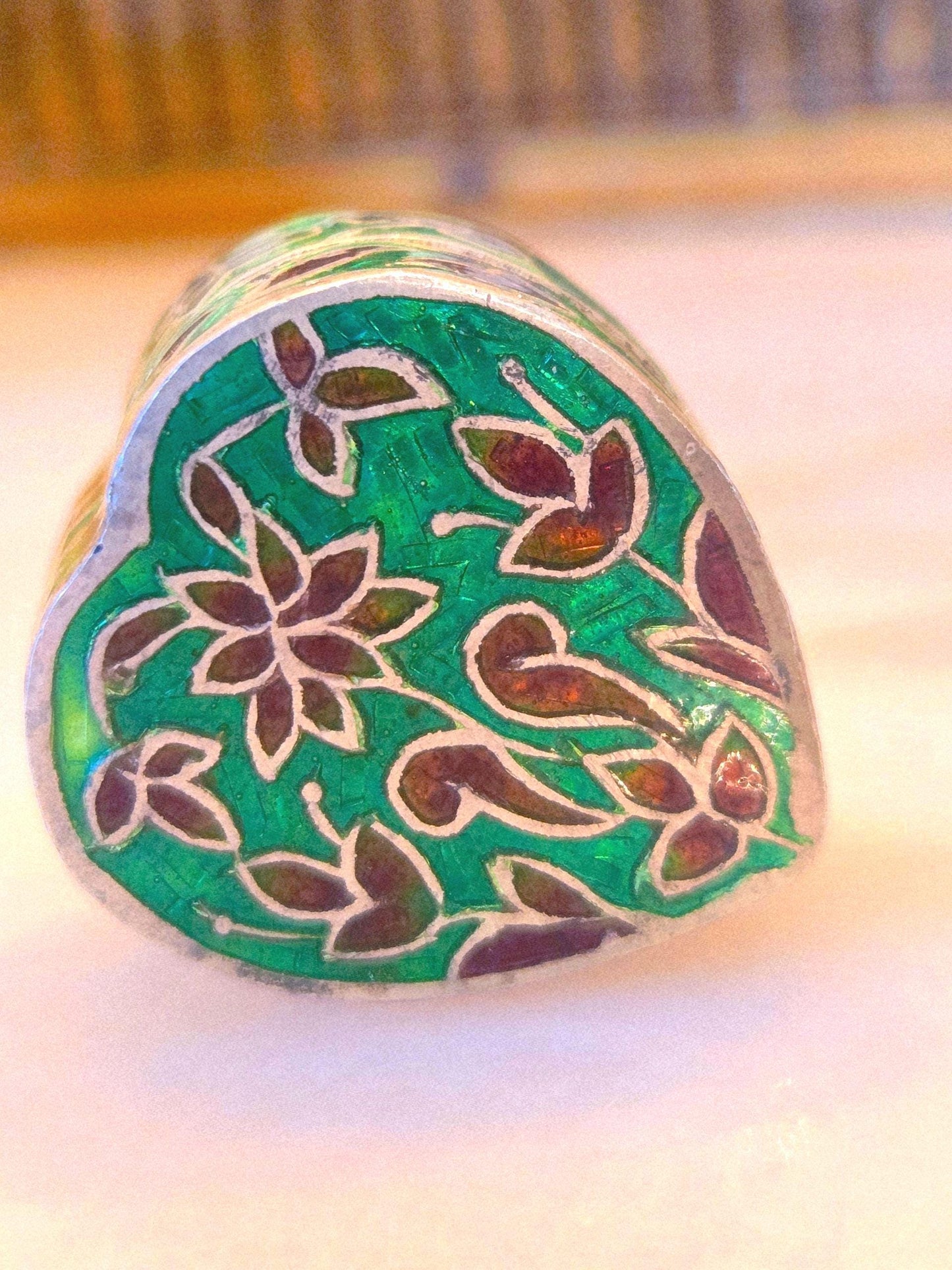 Vintage Heart Shaped Sterling Silver 925 Trinket Box - Keepsake Jewelry Box