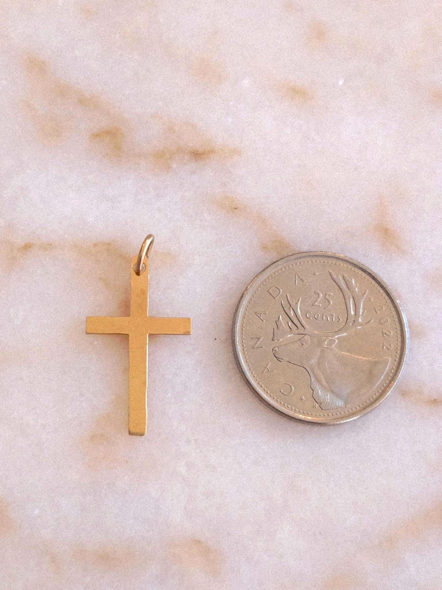 Vintage 10k Gold Cross Pendant Charm