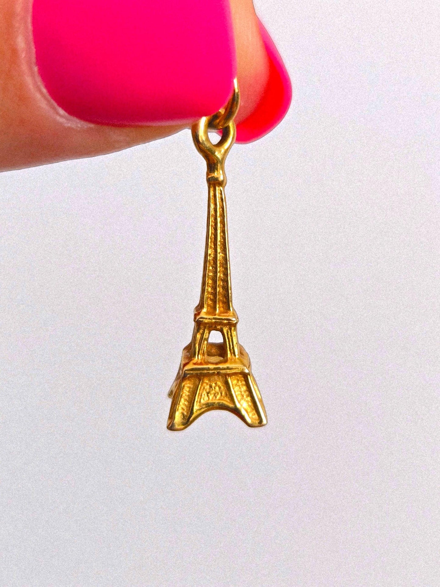 Vintage 9k Gold Paris Eiffel Tower Charm Pendant