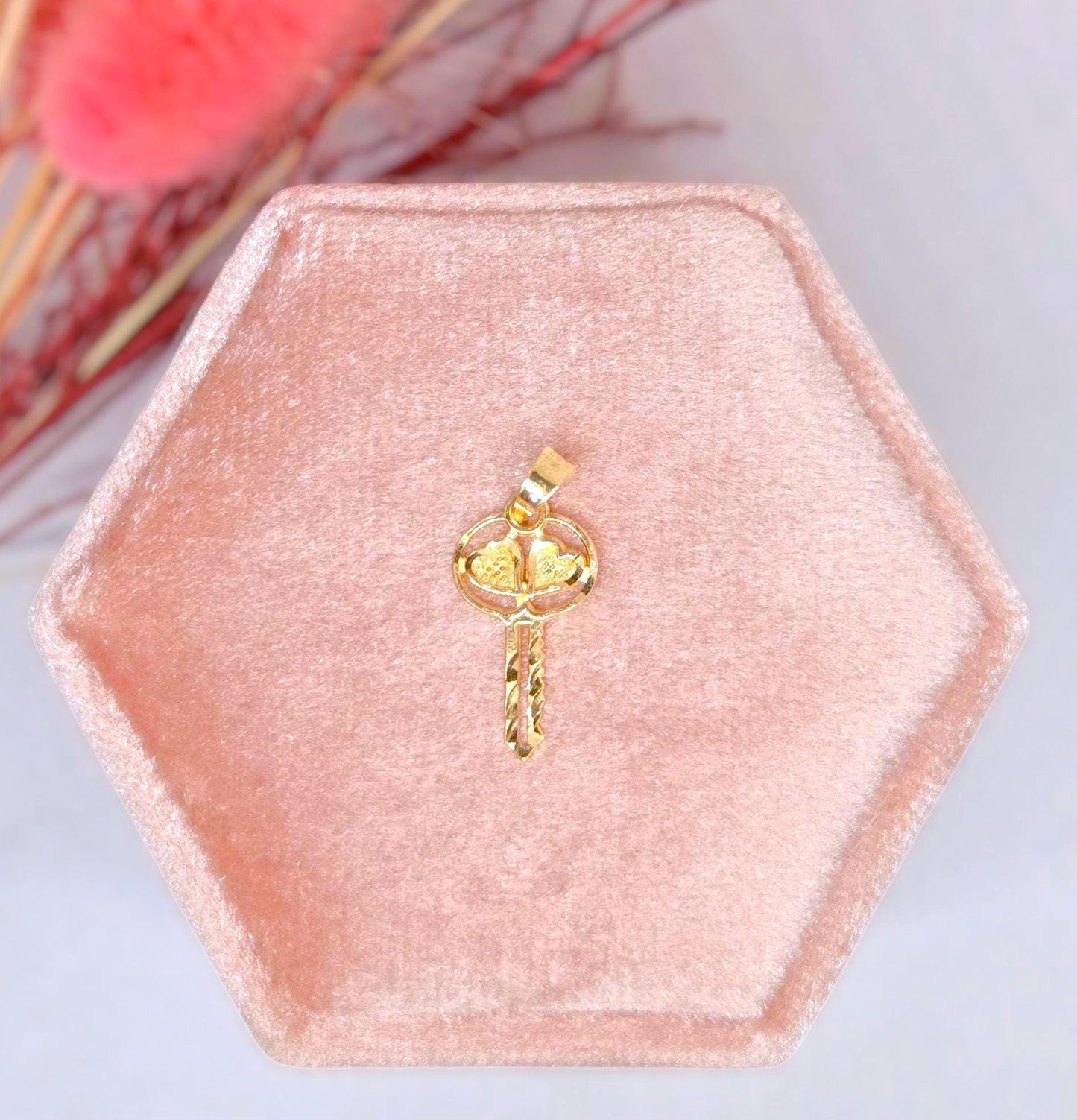 Vintage 10k Gold Key Pendant Charm