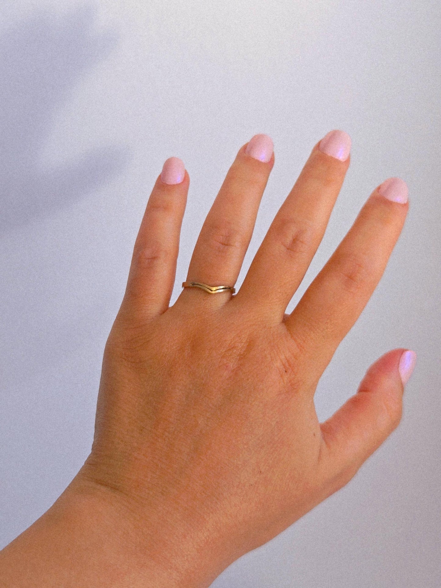 Vintage 10k Gold Curved V Chevron Ring - Size 6