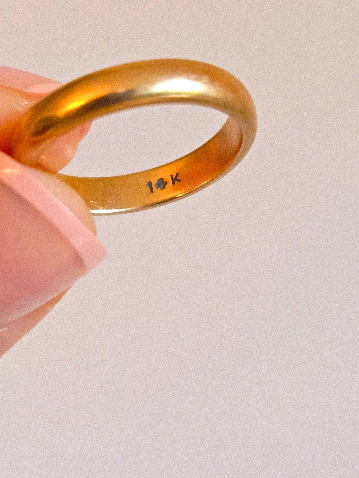 Vintage 14k Classic Gold Band Ring - Size 6.25