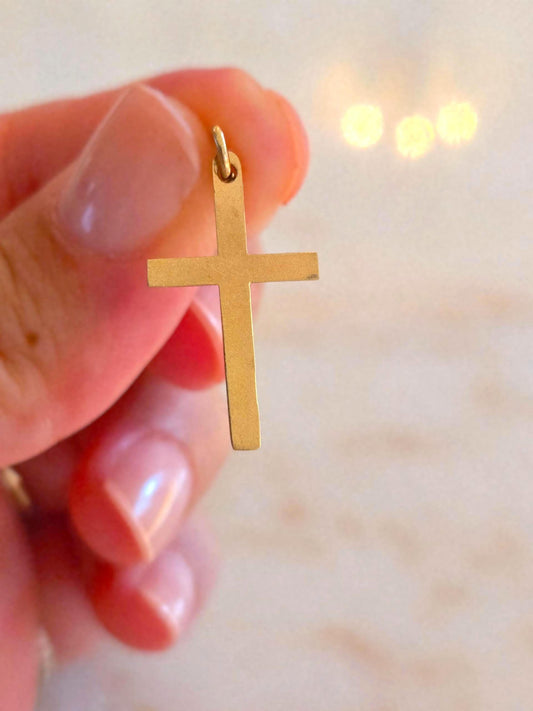 Vintage 10k Gold Cross Pendant Charm