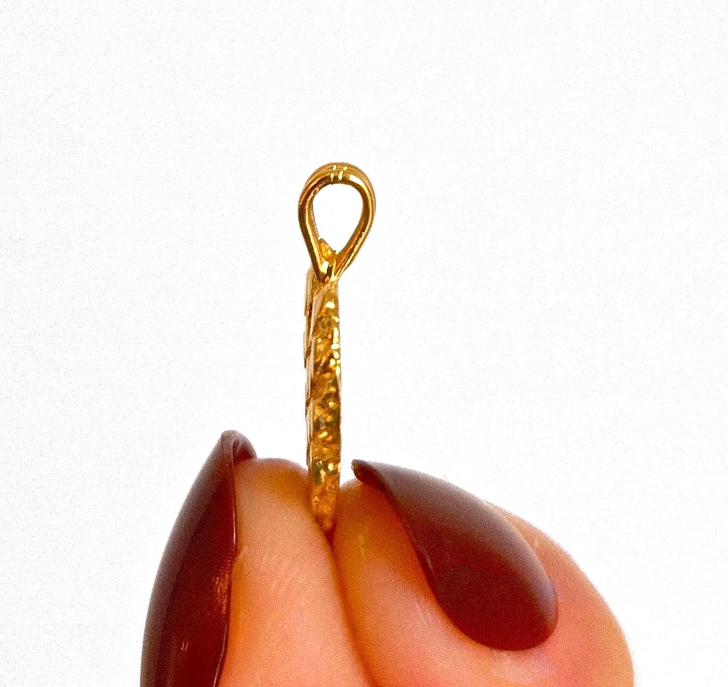 Vintage 10k Gold Nugget Heart Pendant Charm