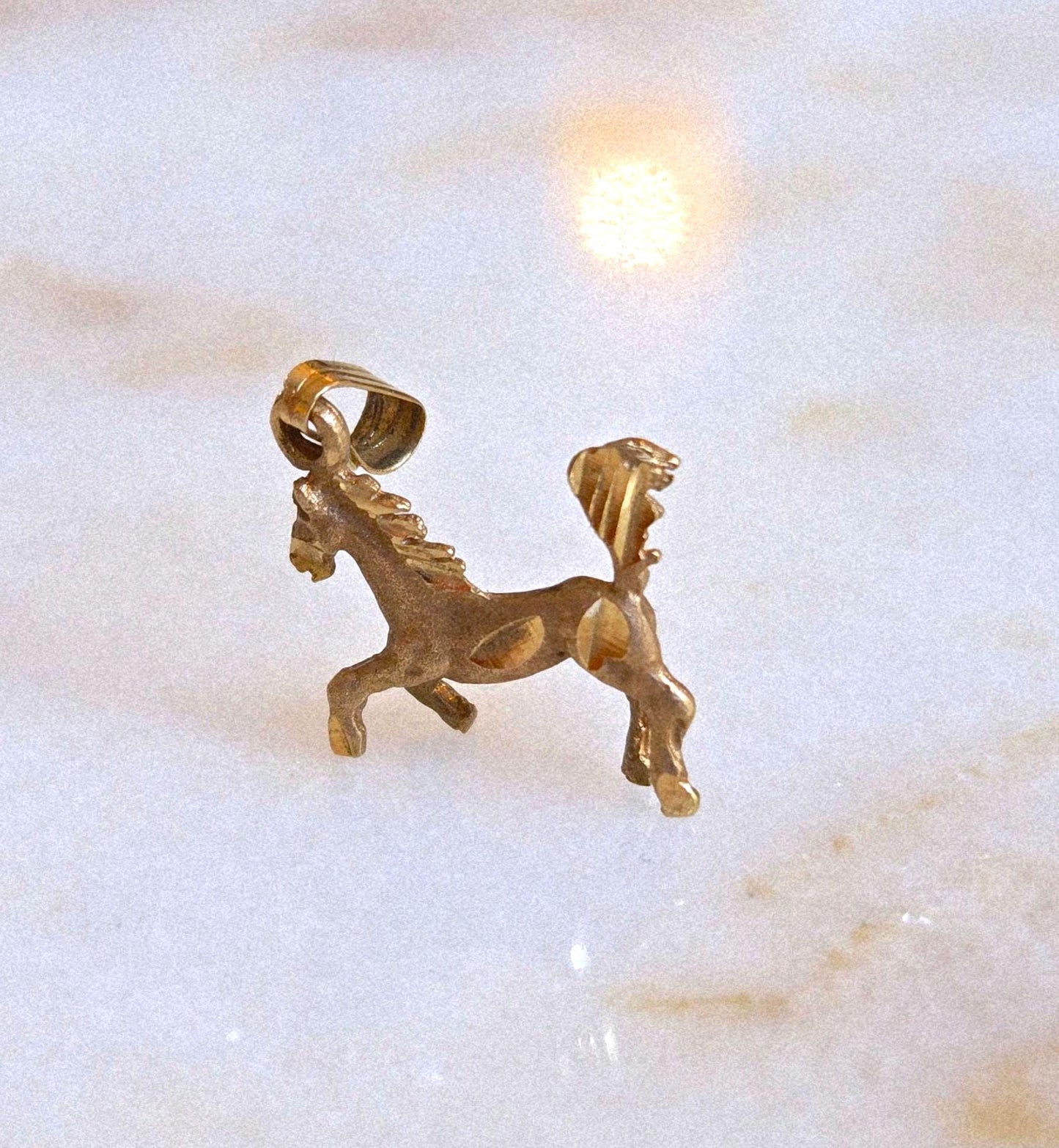 Vintage 10k Gold Horse Pendant - Year of the Horse
