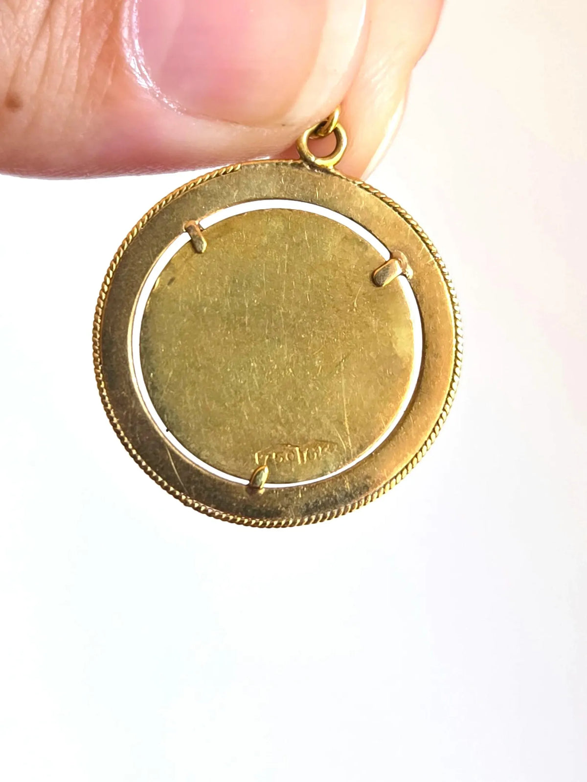 Vintage 18K Gold JOLLY Jester Joker Medallion Pendant
