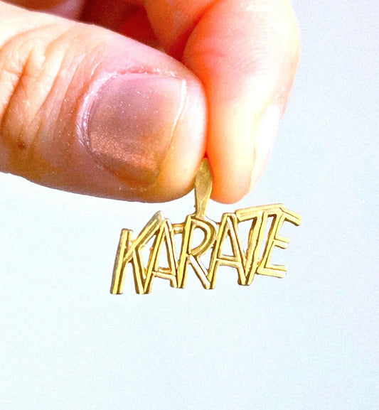 Vintage 10k Gold KARATE Pendant Charm - Martial Arts, Sports