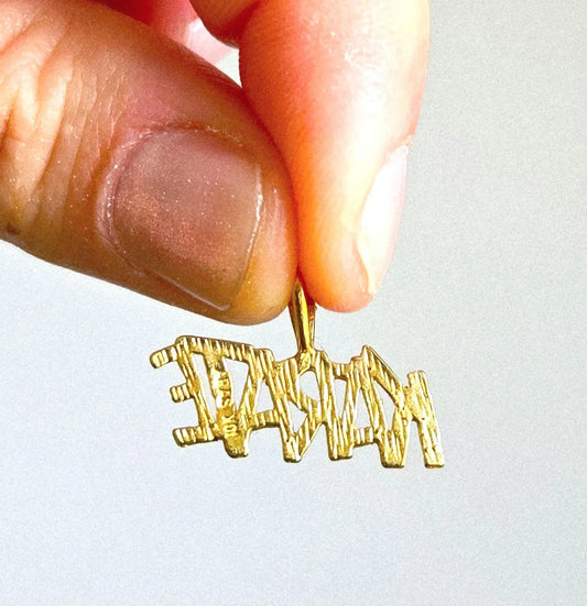 Vintage 10k Gold KARATE Pendant Charm - Martial Arts, Sports