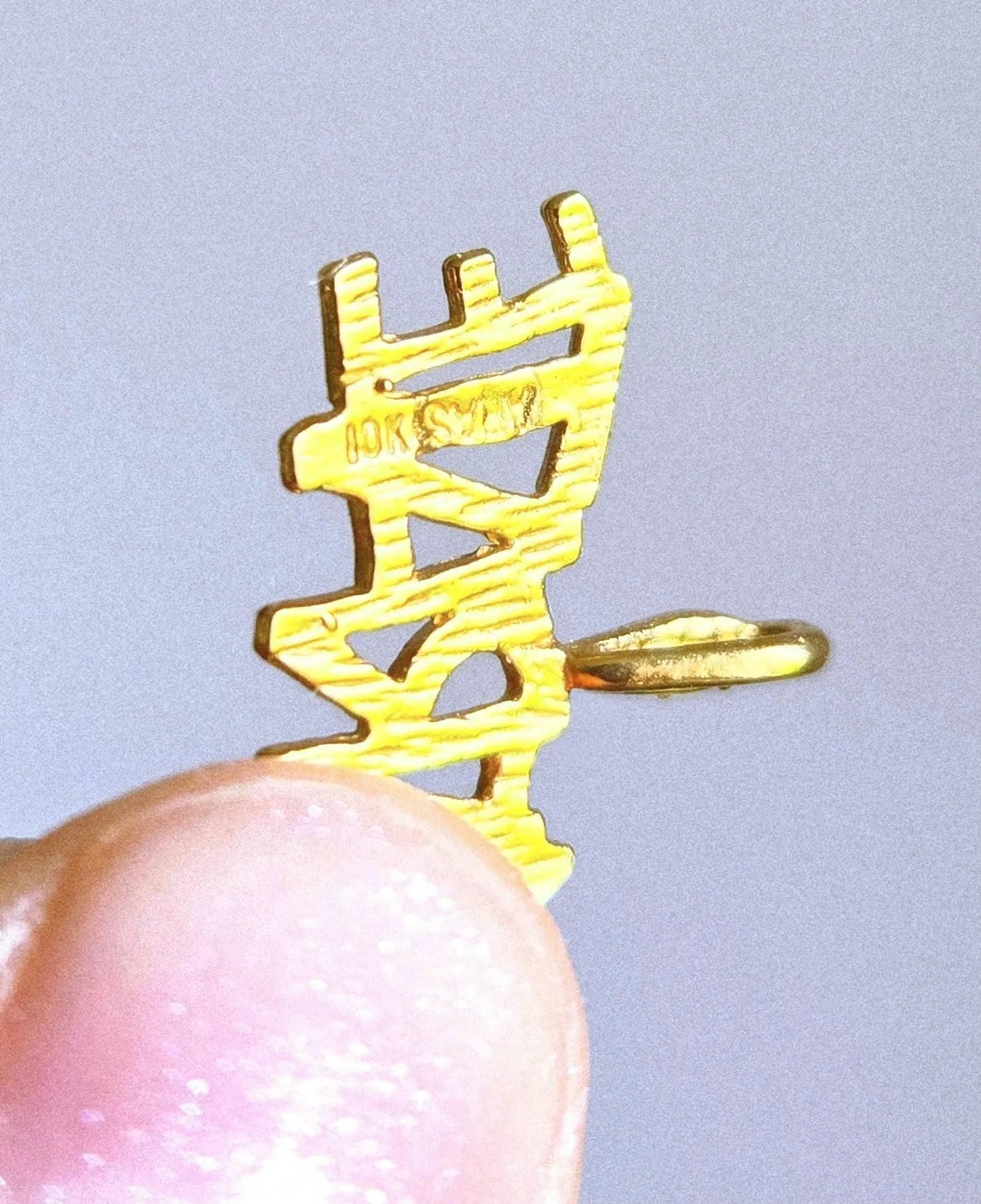 Vintage 10k Gold KARATE Pendant Charm - Martial Arts, Sports