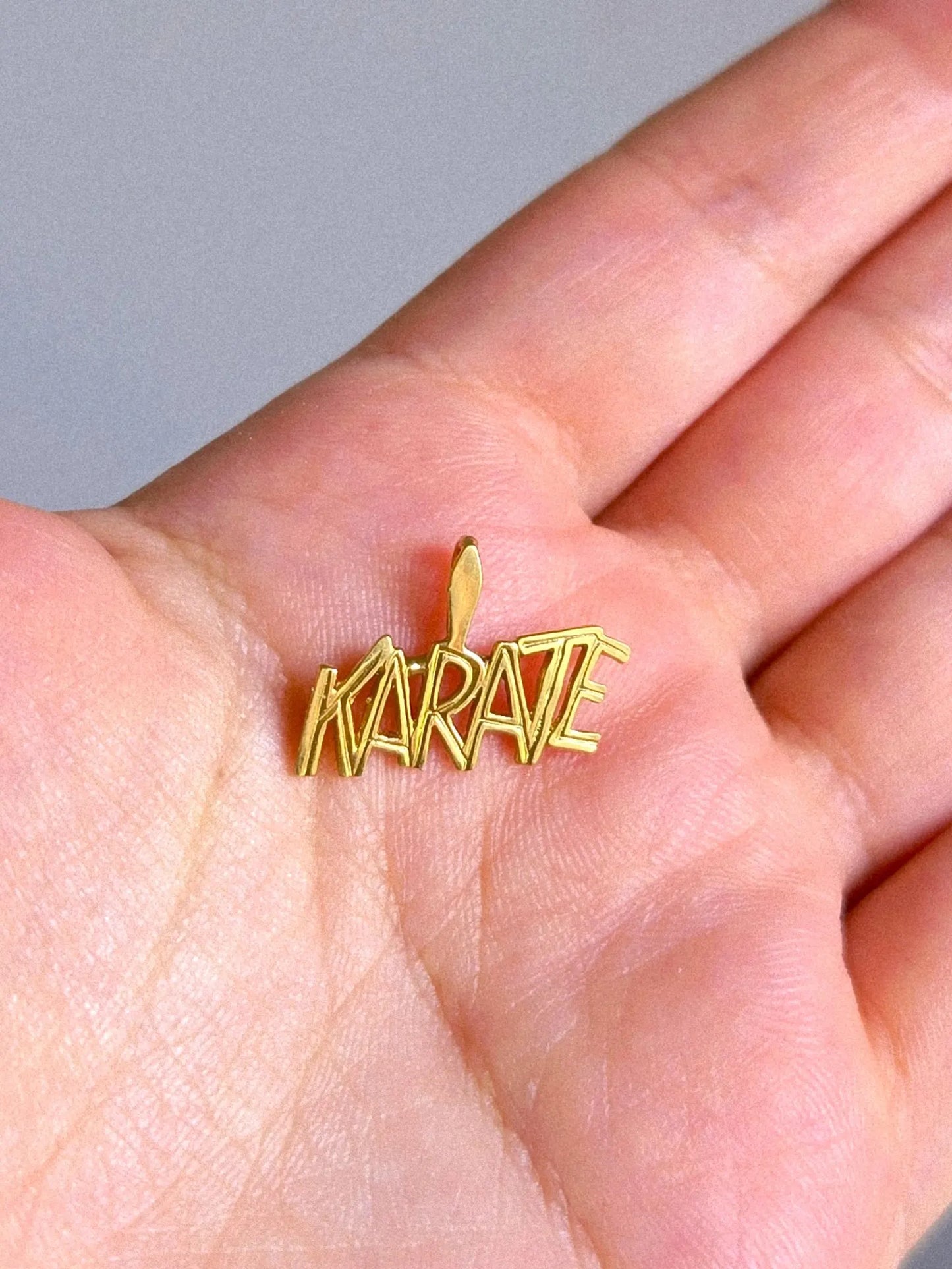 Vintage 10k Gold KARATE Pendant Charm - Martial Arts, Sports