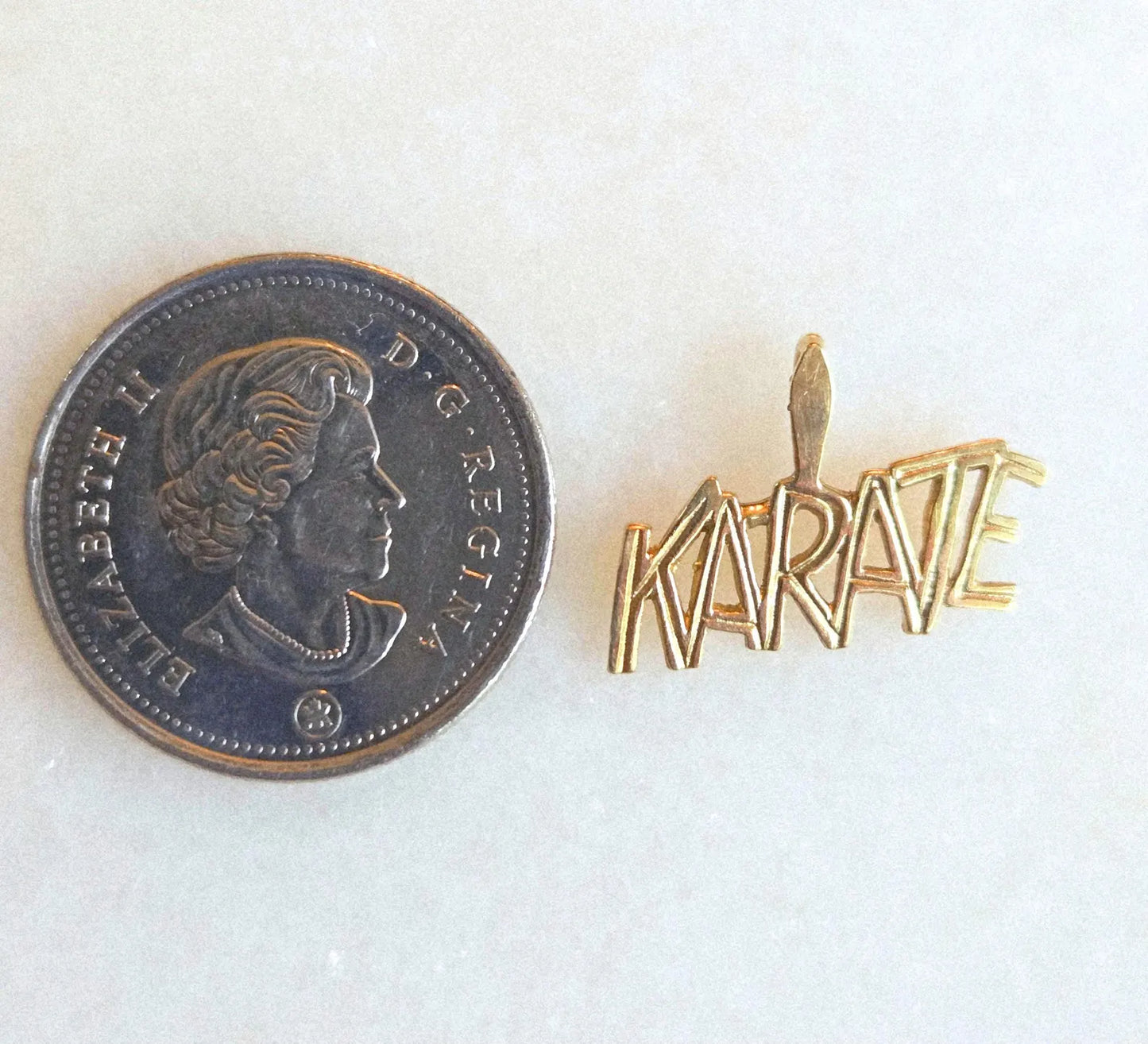 Vintage 10k Gold KARATE Pendant Charm - Martial Arts, Sports