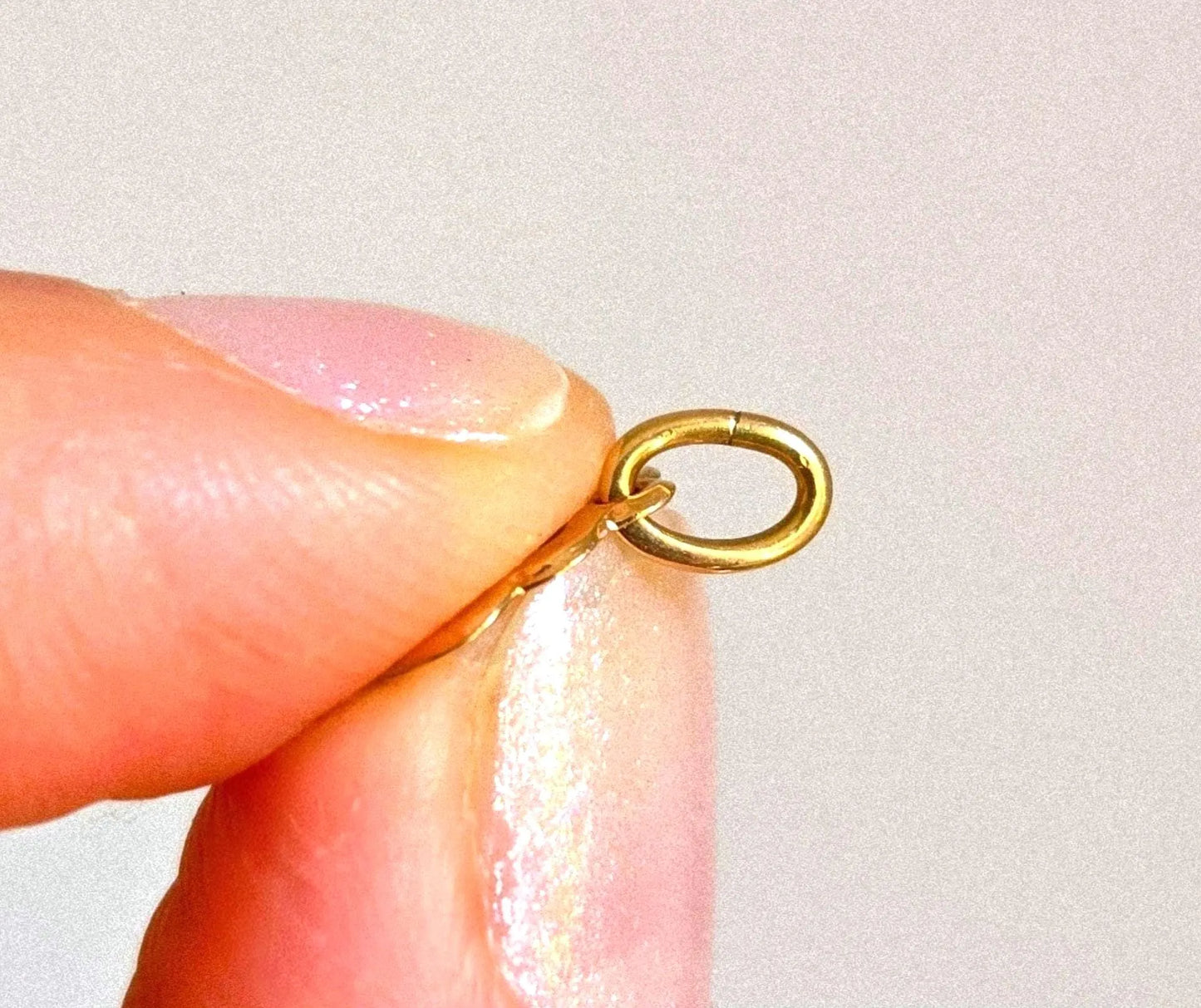 Vintage 14k Gold Red Four Leaf Clover Pendant Charm