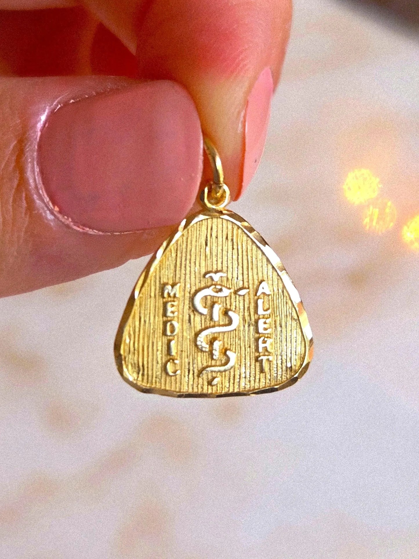 Vintage 10k Medic Alert Pendant Charm - Italian Hallmarks