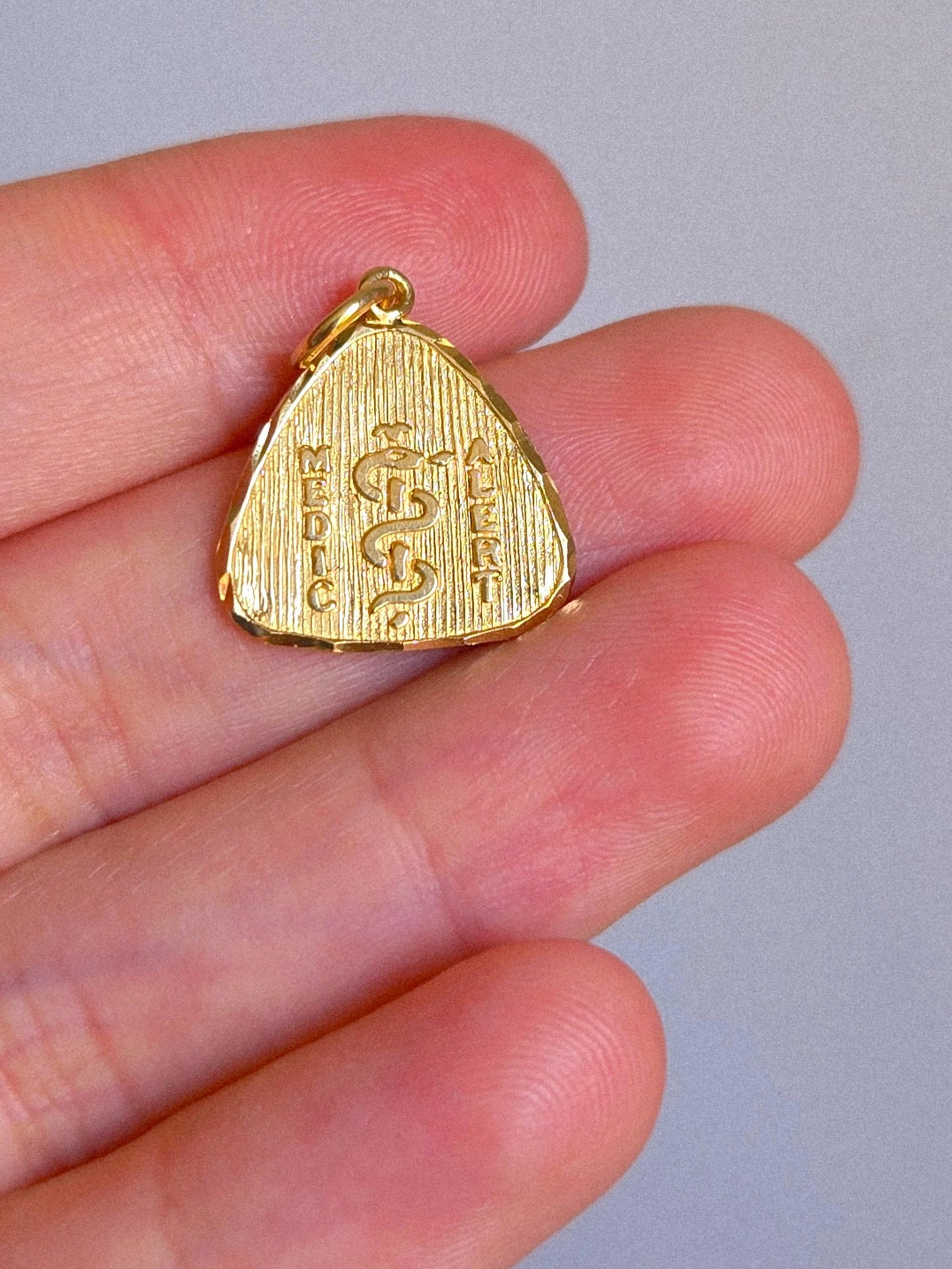 Vintage 10k Medic Alert Pendant Charm - Italian Hallmarks