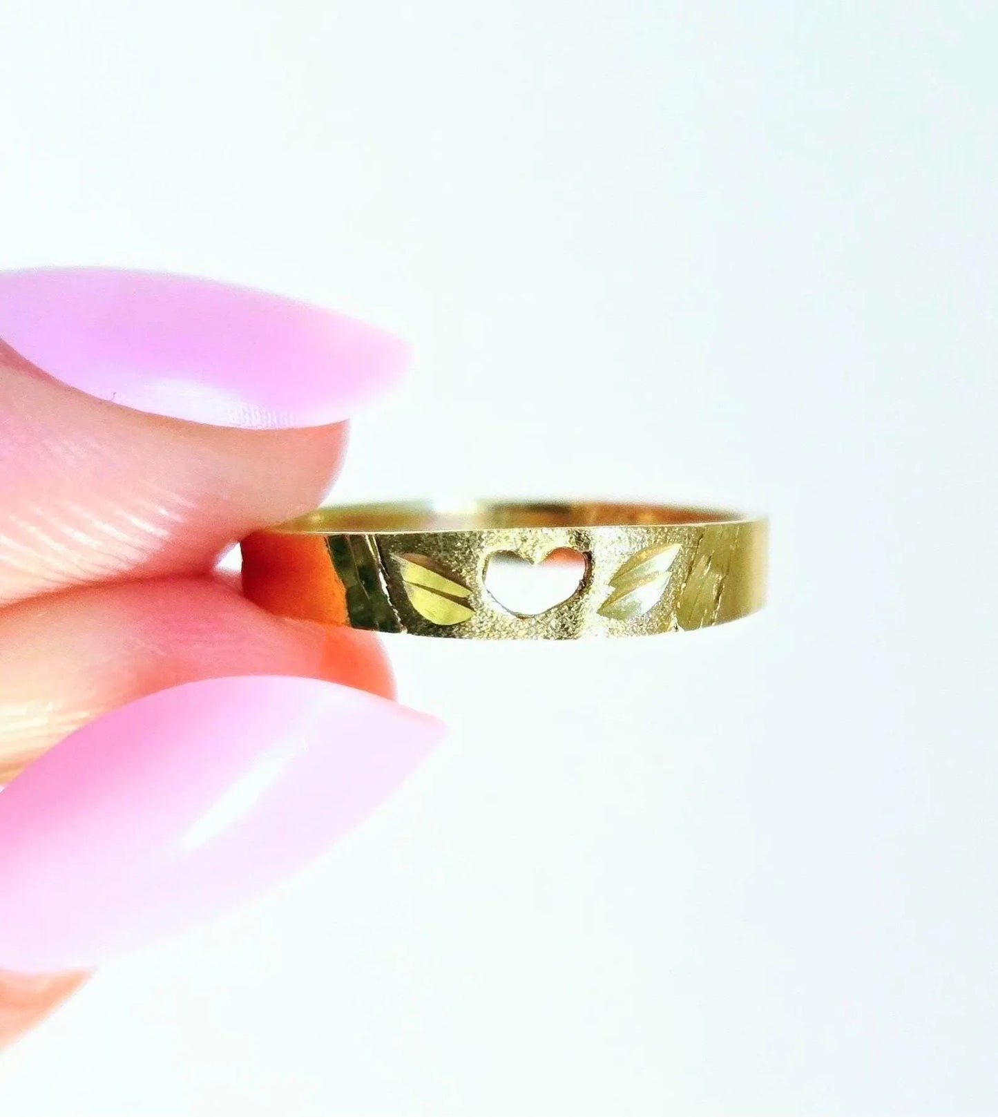 Vintage 10K Gold Heart Pinky Ring - Size 3.5, Dainty Ring