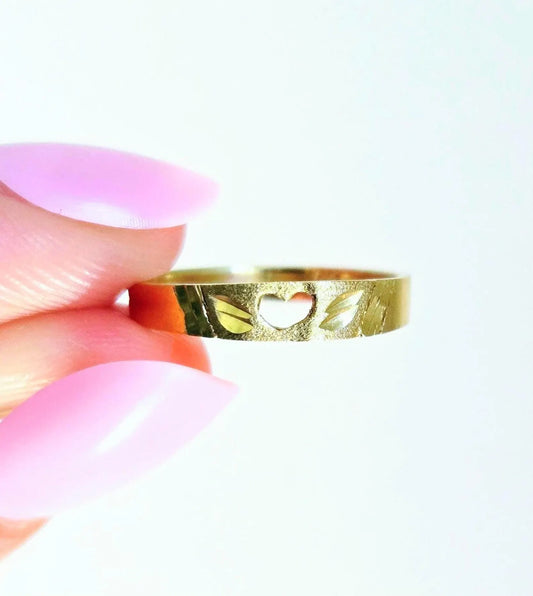 Vintage 10K Gold Heart Pinky Ring - Size 3.5, Dainty Ring