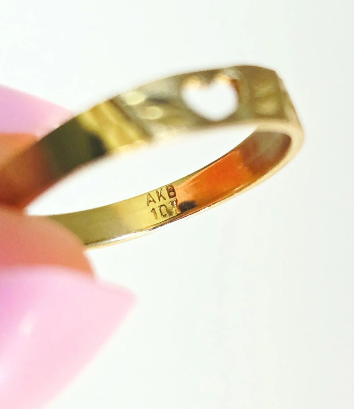 Vintage 10K Gold Heart Pinky Ring - Size 3.5, Dainty Ring