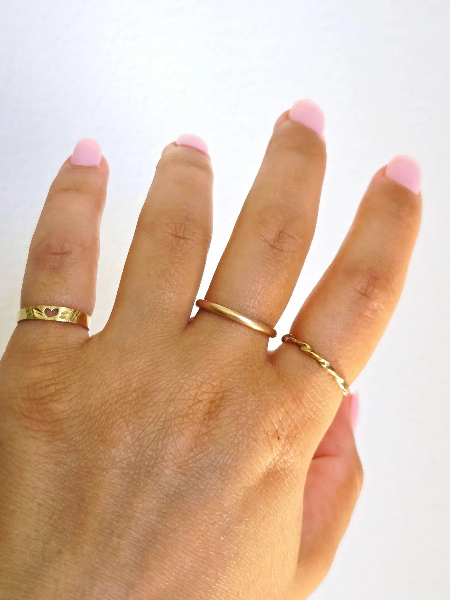 Vintage 10K Gold Heart Pinky Ring - Size 3.5, Dainty Ring