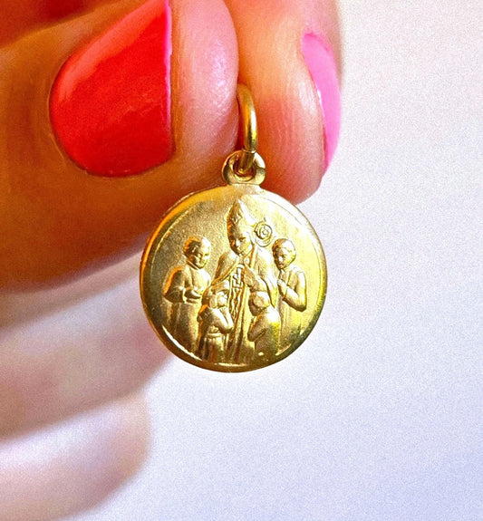 Vintage 10k Gold Pope Pendant Charm - Baptismal, Religious