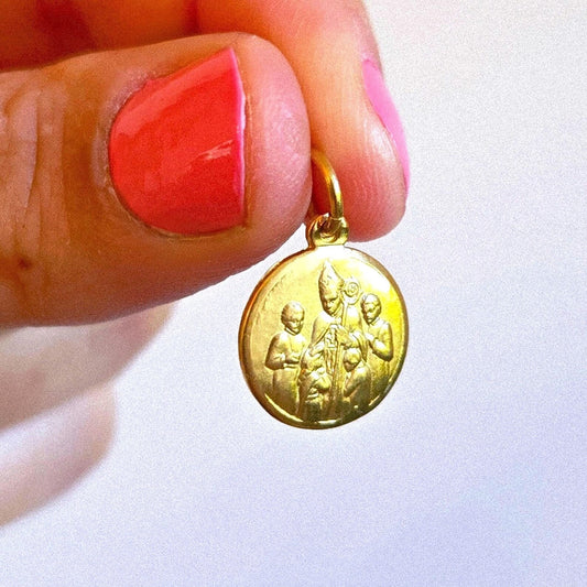Vintage 10k Gold Pope Pendant Charm - Baptismal, Religious