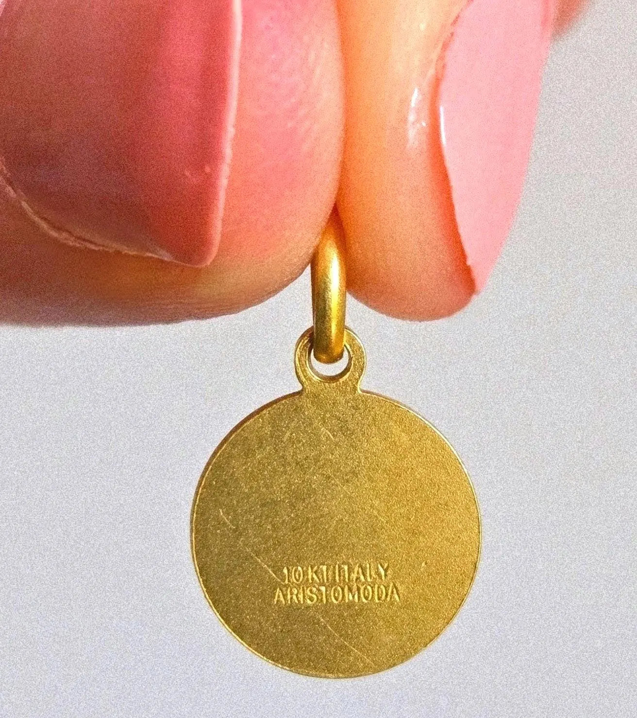 Vintage 10k Gold Pope Medallion Pendant Charm - Baptismal, Religious, Italian Hallmarks