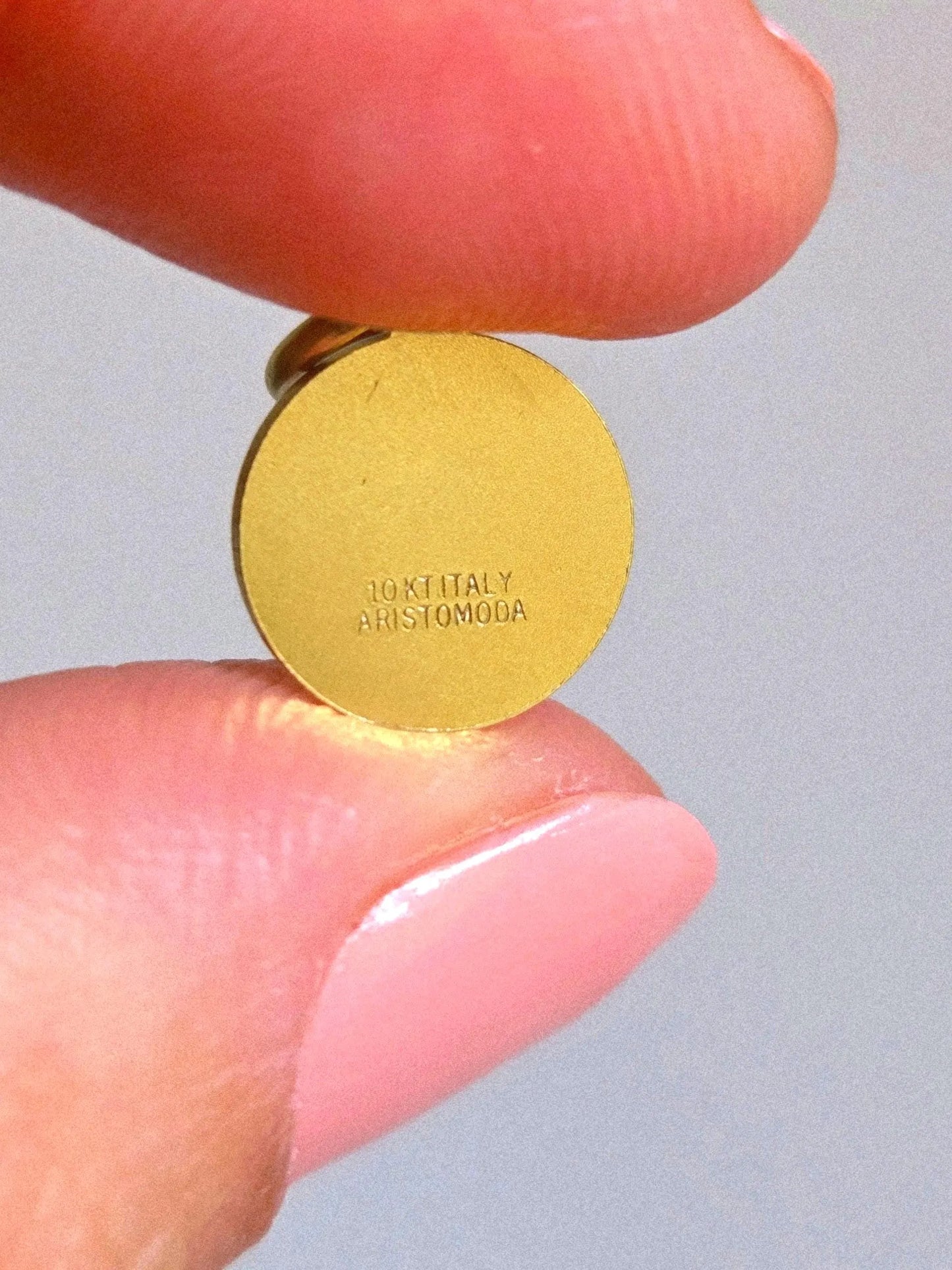 Vintage 10k Gold Pope Medallion Pendant Charm - Baptismal, Religious, Italian Hallmarks