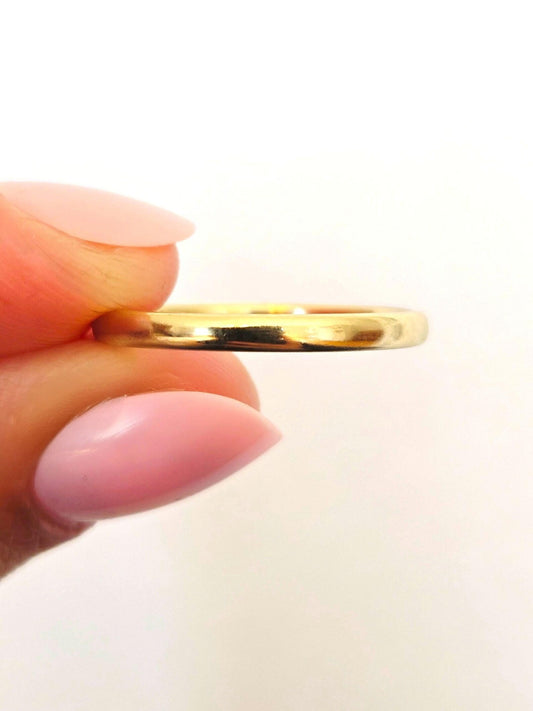 Vintage 14k Classic Gold Band Ring - Size 7.75