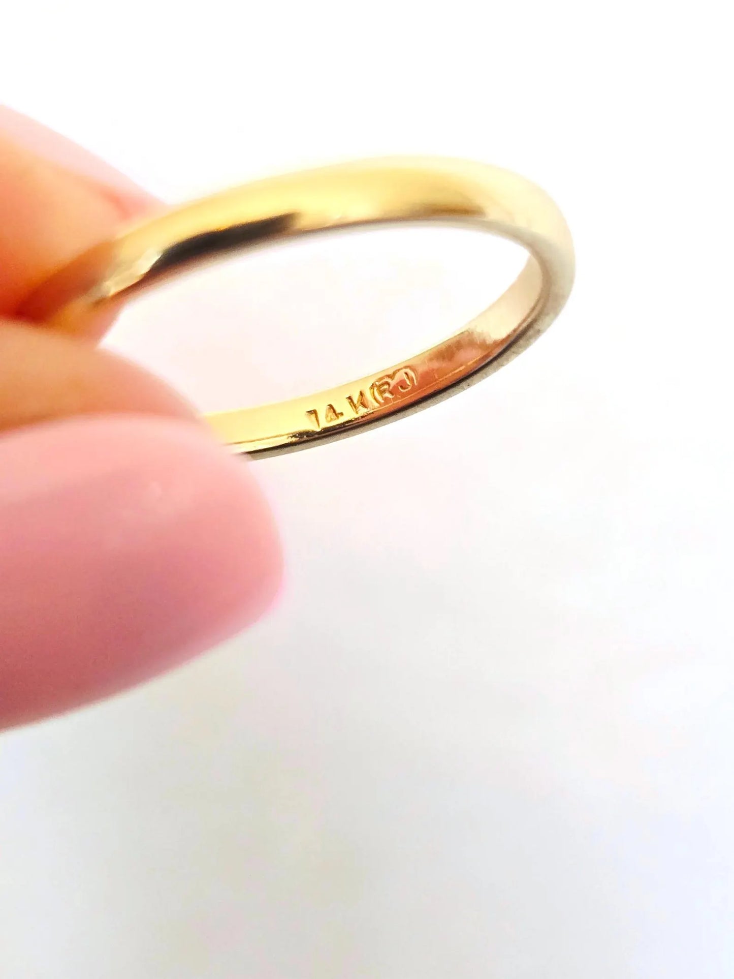 Vintage 14k Classic Gold Band Ring - Size 7.75