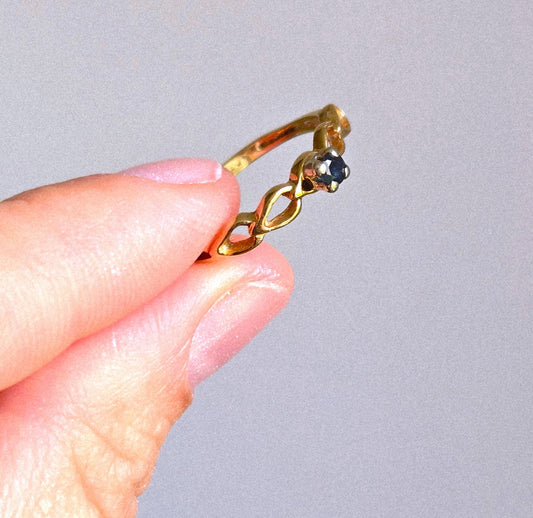Vintage 10K Gold Natural Sapphire Ring - Size 5.75