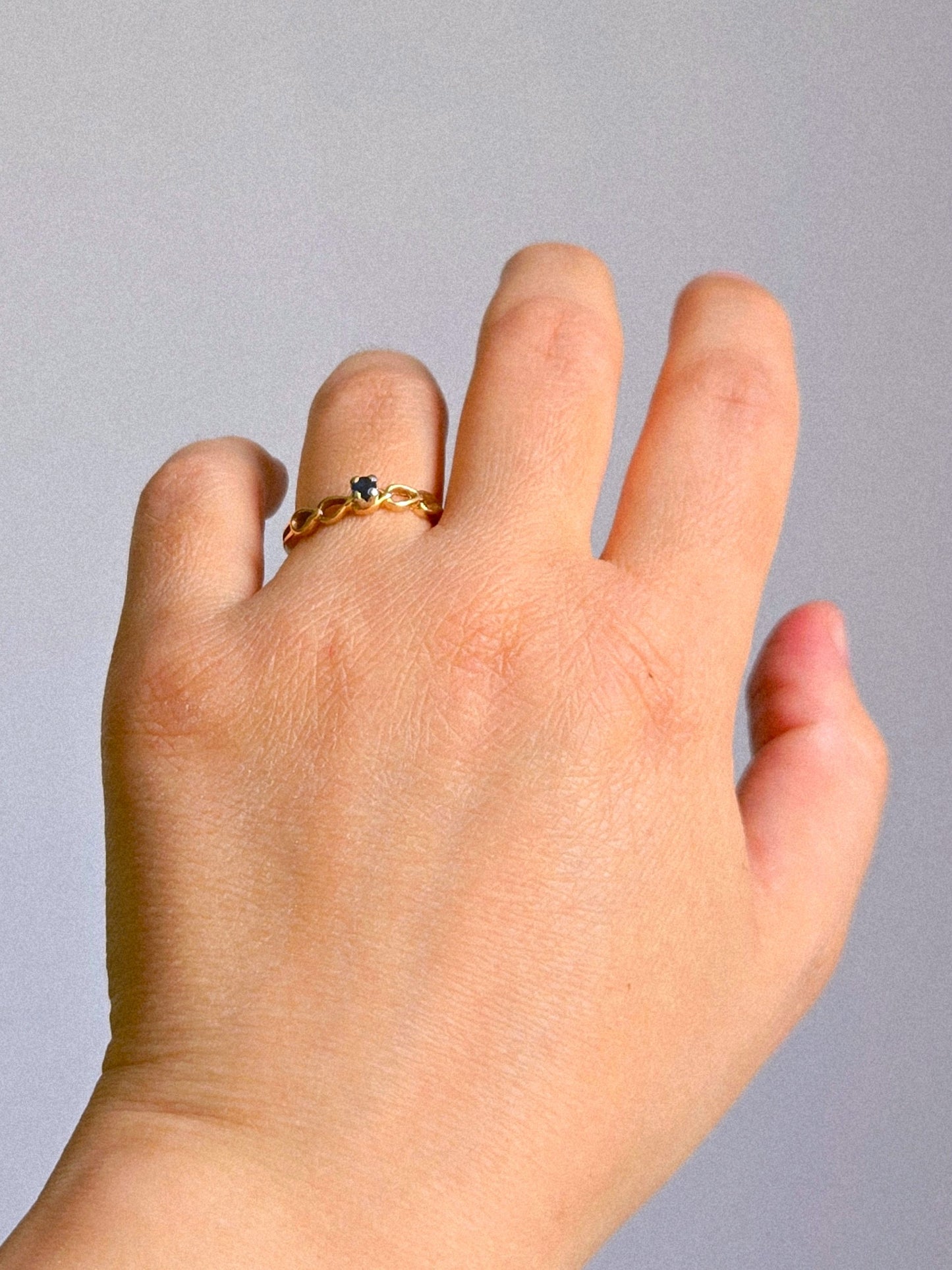 Vintage 10k Gold Natural Sapphire Ring - Size 5.75