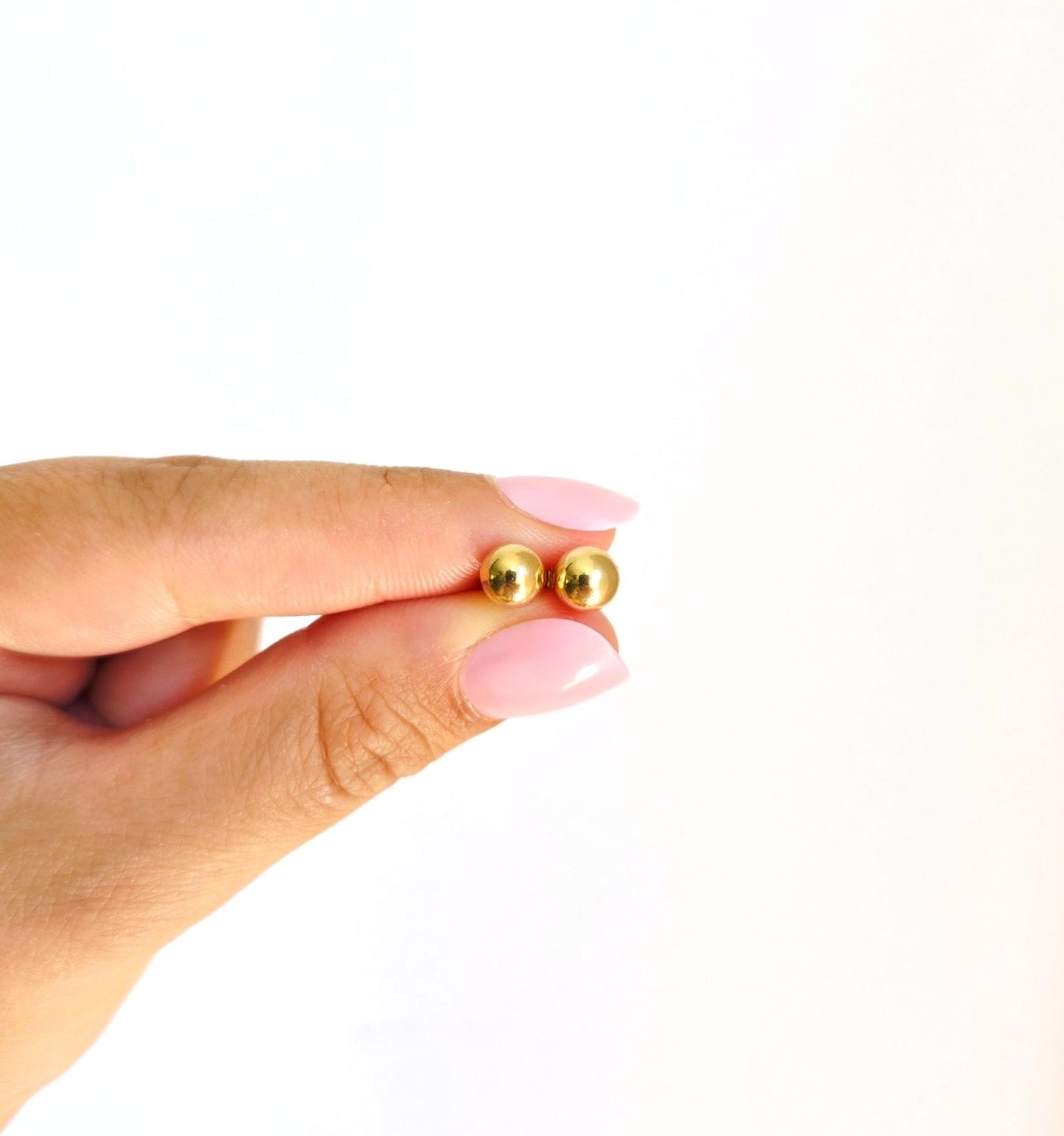 Vintage 10k Gold Circle Ball Stud Earrings
