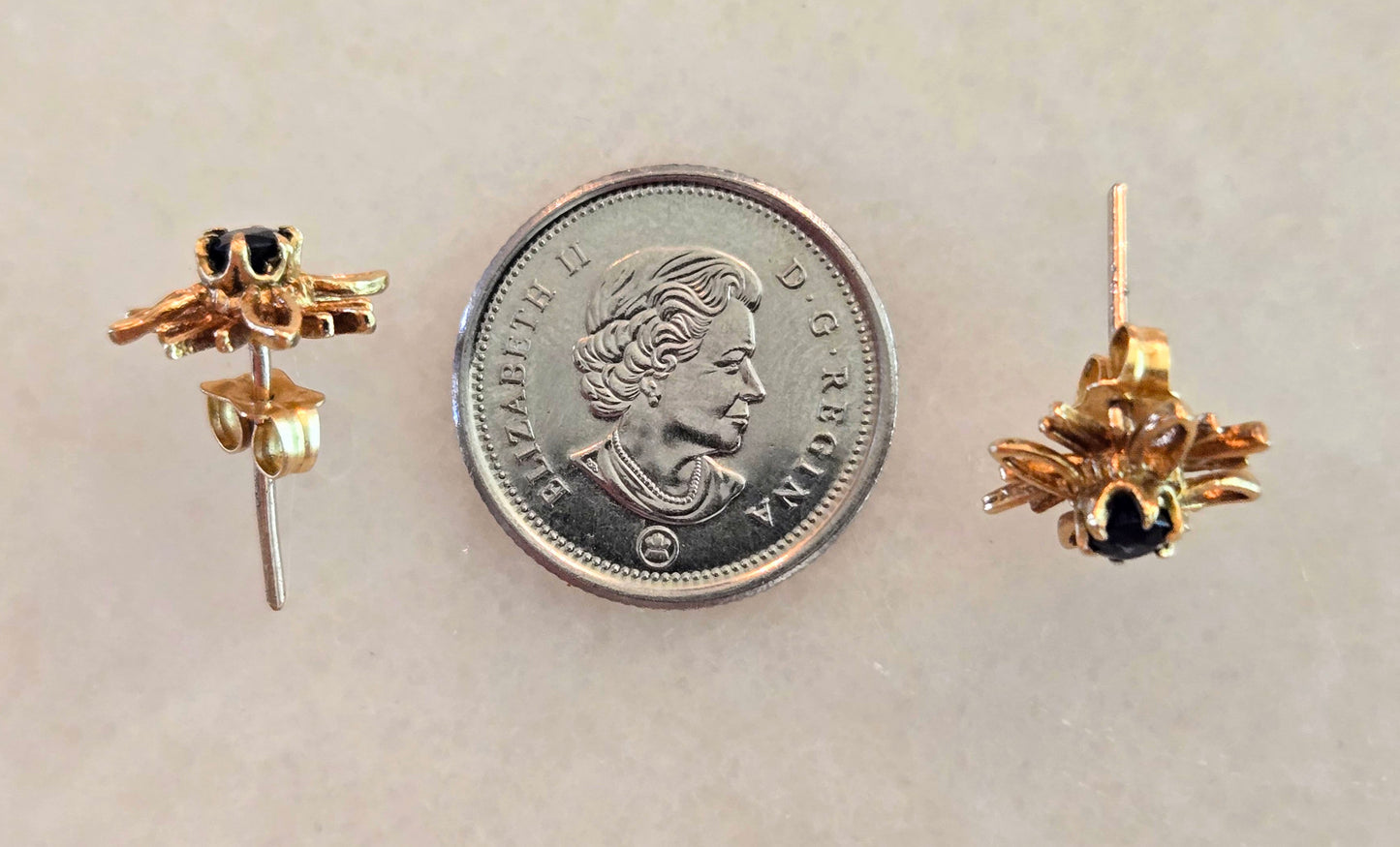 Vintage 10k Gold Sapphire Stud Earrings Fine Jewelry