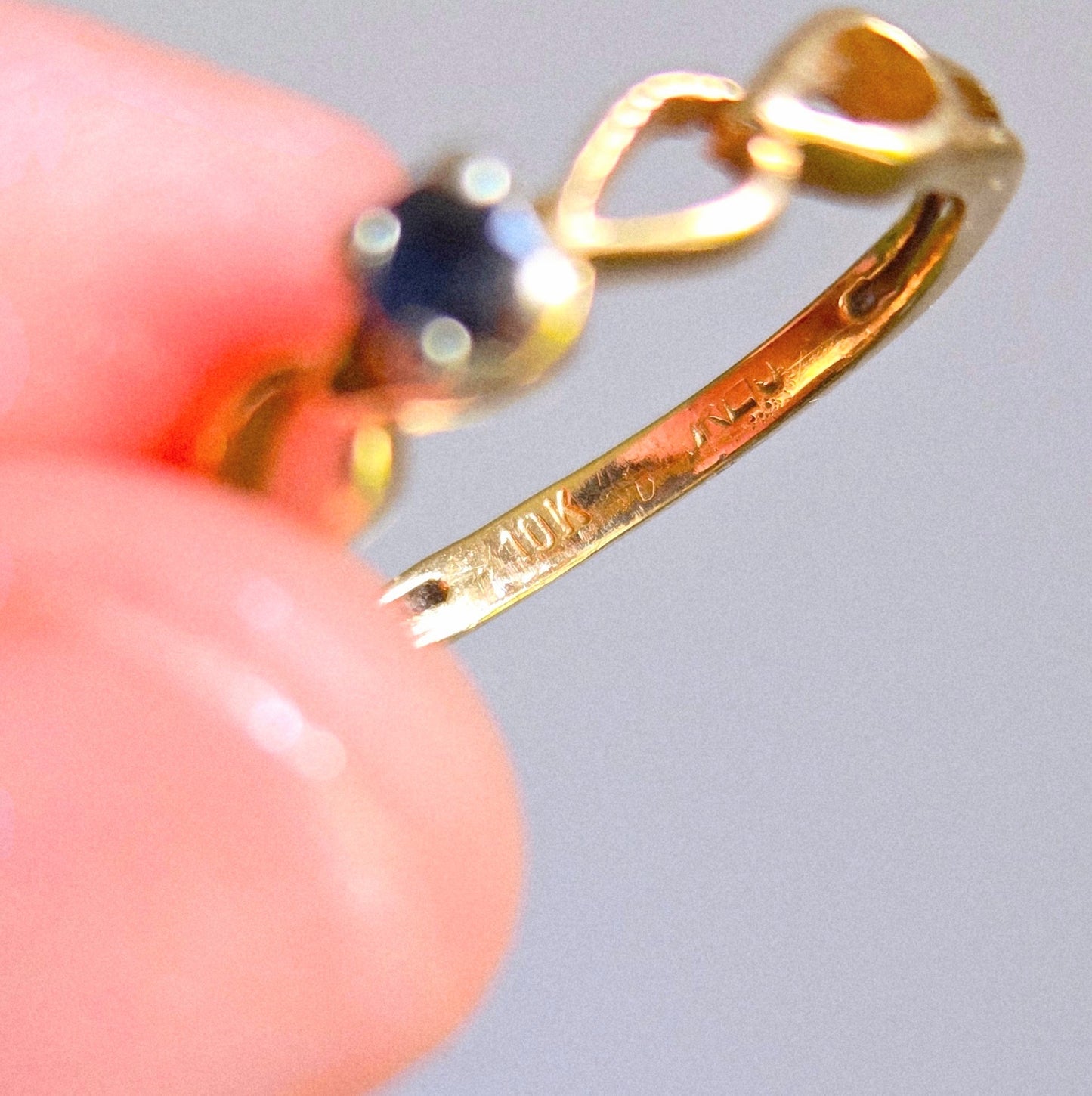 Vintage 10k Gold Natural Sapphire Ring - Size 5.75