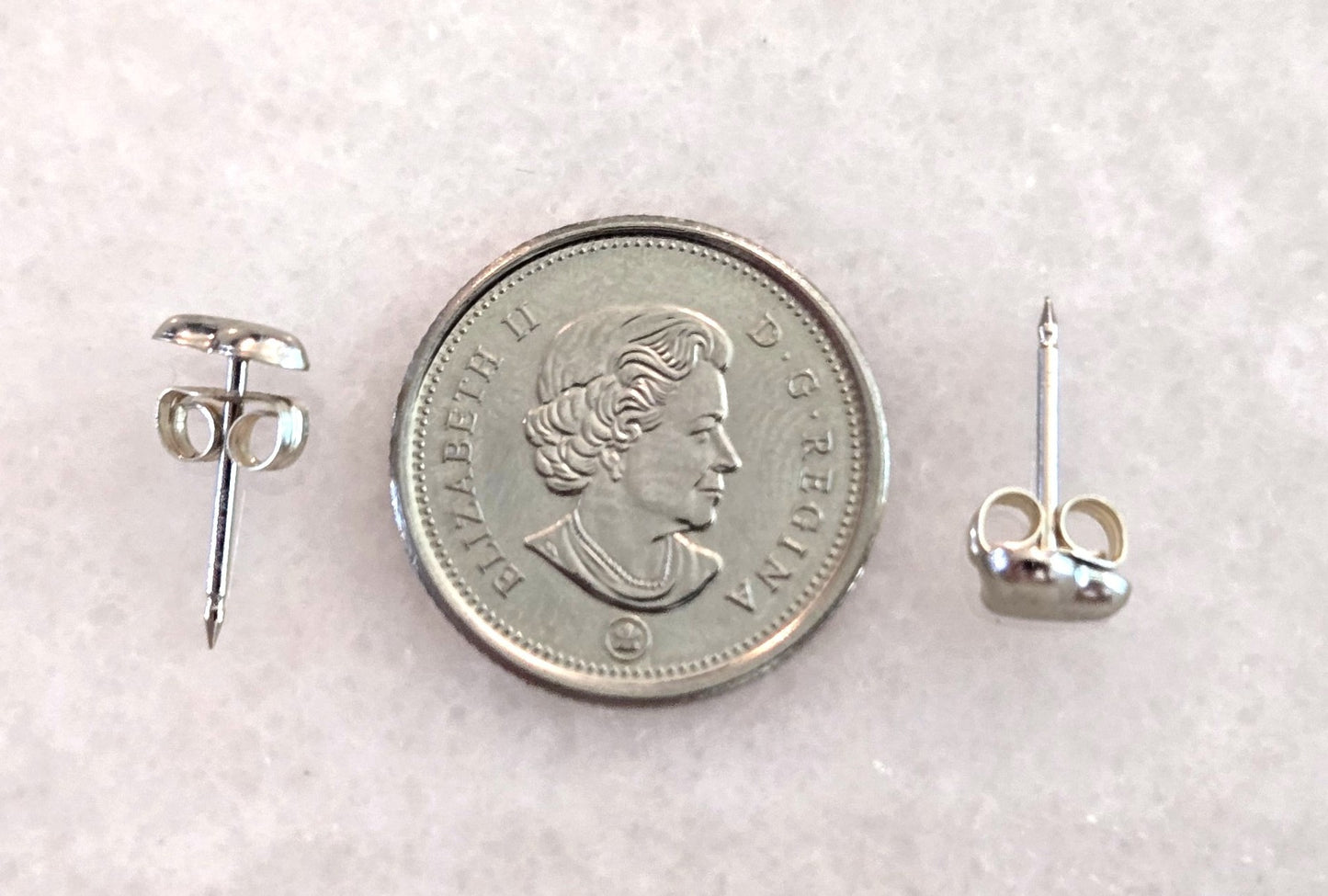14k White Gold Heart Stud Earrings