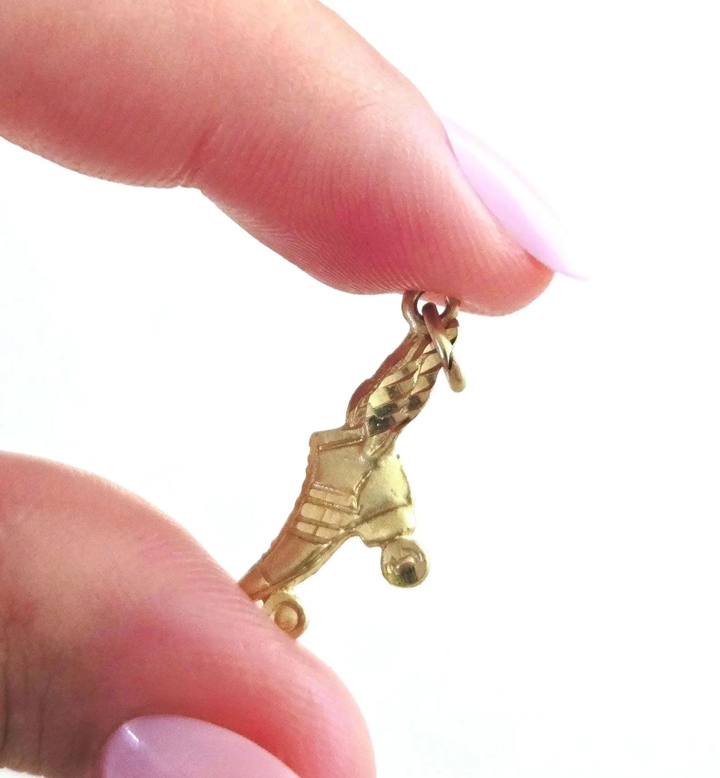 Vintage 10K Gold Roller Skate Roller Blade Charm - Summer Sports Jewelry