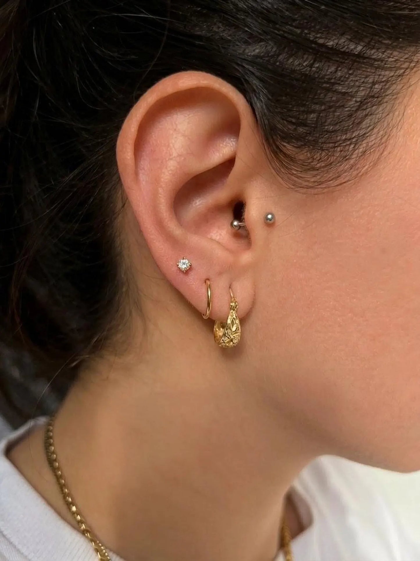14K Yellow Gold Natural Diamond Stud Earrings - 3mm, 0.20 CTW