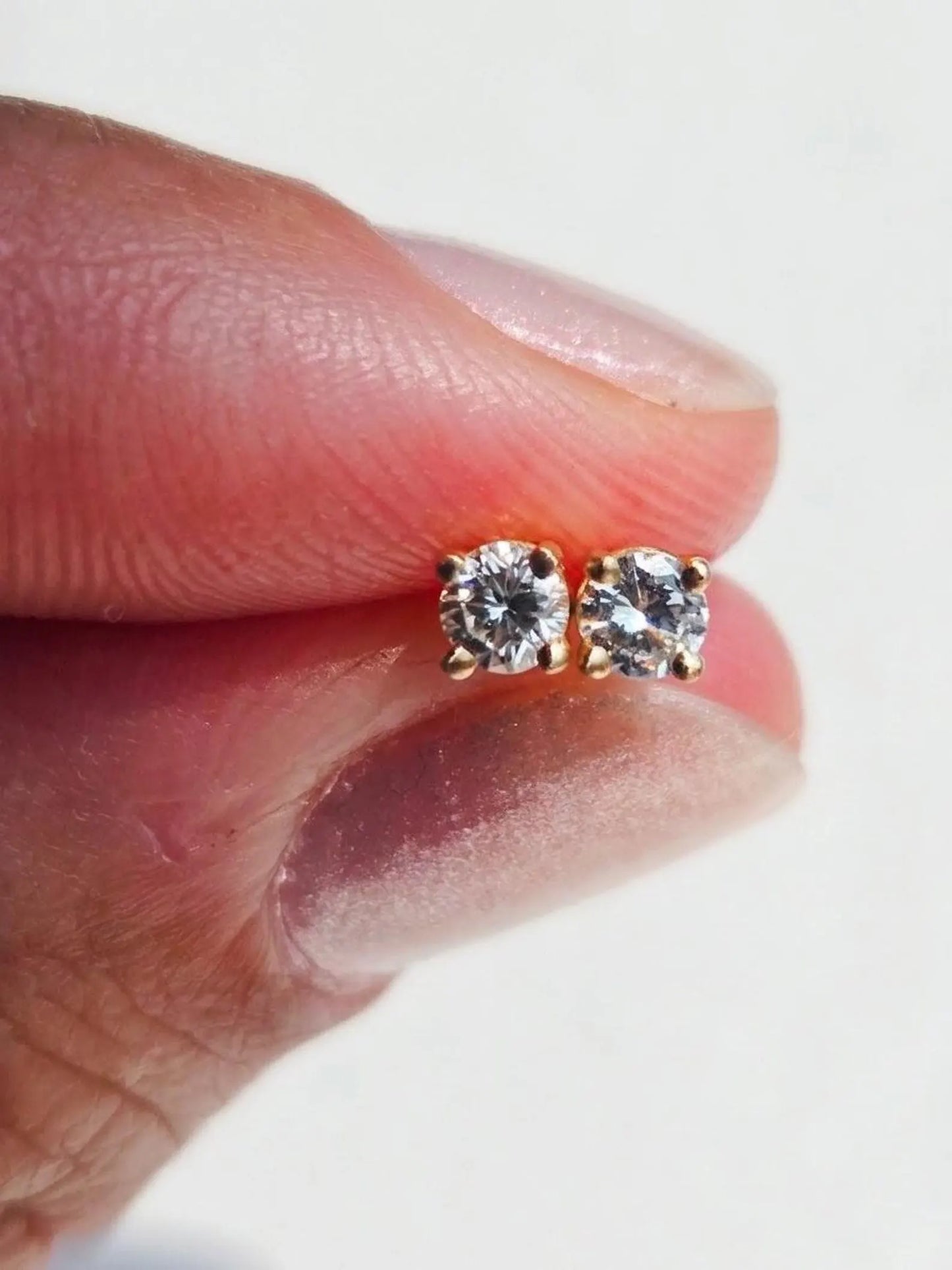 14K Yellow Gold Natural Diamond Stud Earrings - 3mm, 0.20 CTW