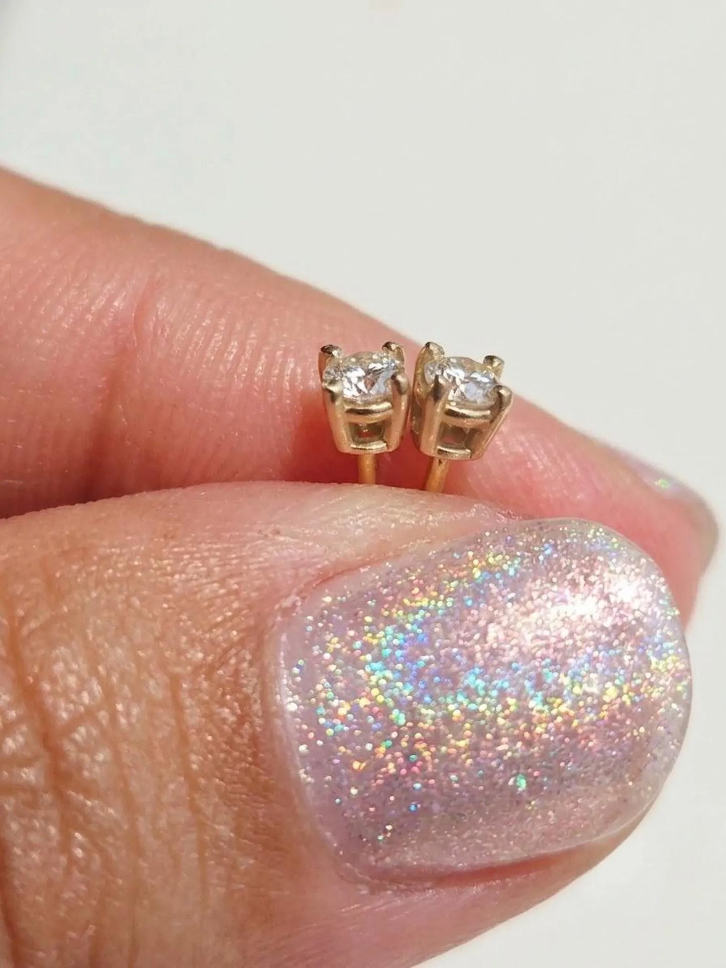 14K Yellow Gold Natural Diamond Stud Earrings - 3mm, 0.20 CTW