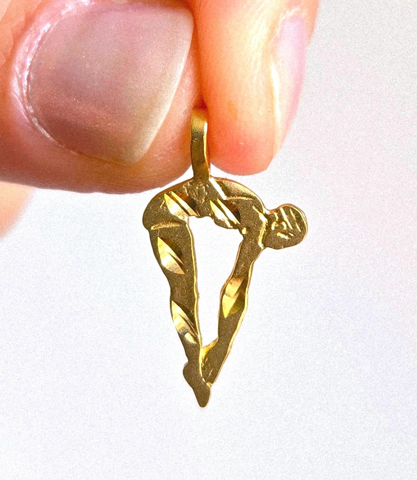 Vintage 10k Diver/Diving Pendant Charm - Water Sports