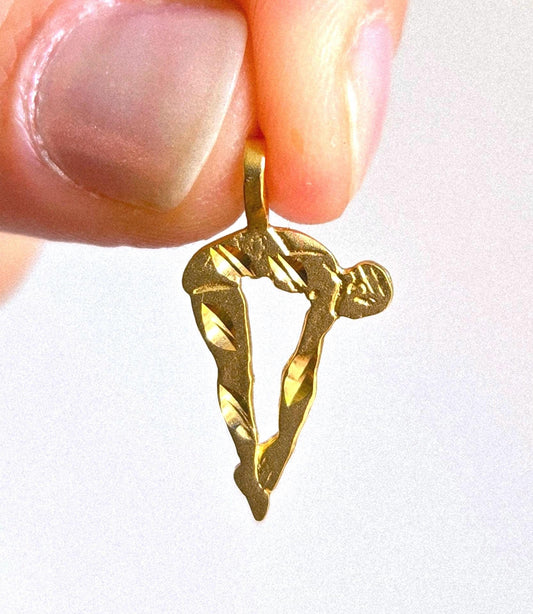 Vintage 10k Diver/Diving Pendant Charm - Water Sports