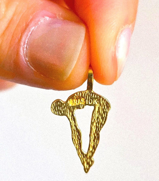 Vintage 10k Diver/Diving Pendant Charm - Water Sports