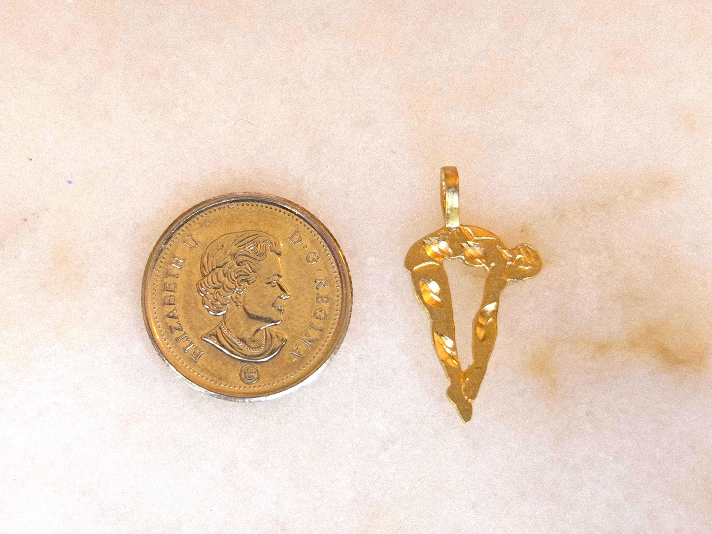 Vintage 10k Diver/Diving Pendant Charm - Water Sports