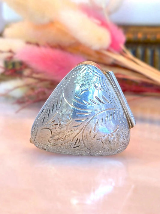 Vintage 1960s Sterling Silver 925 Trinket Box - Keepsake Jewelry Box