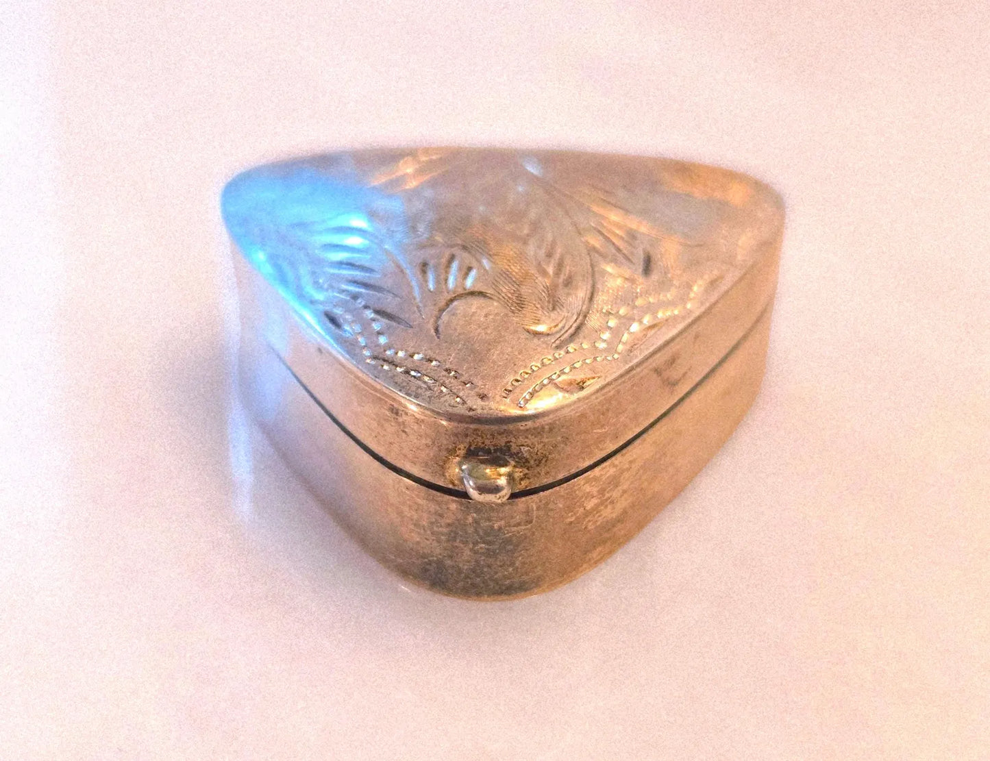 Vintage 1960s Sterling Silver 925 Trinket Box - Keepsake Jewelry Box