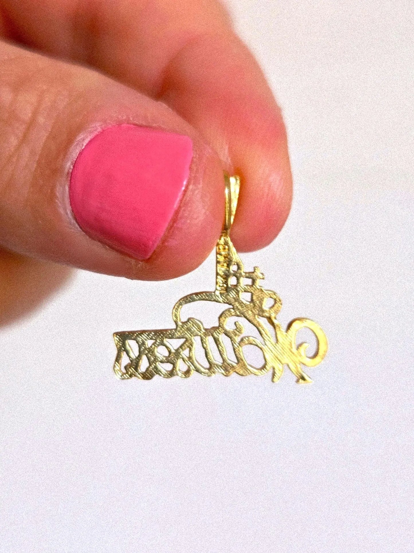 Vintage 10k Gold #1 Waitress Pendant Charm - Server, Restaurant Jewelry